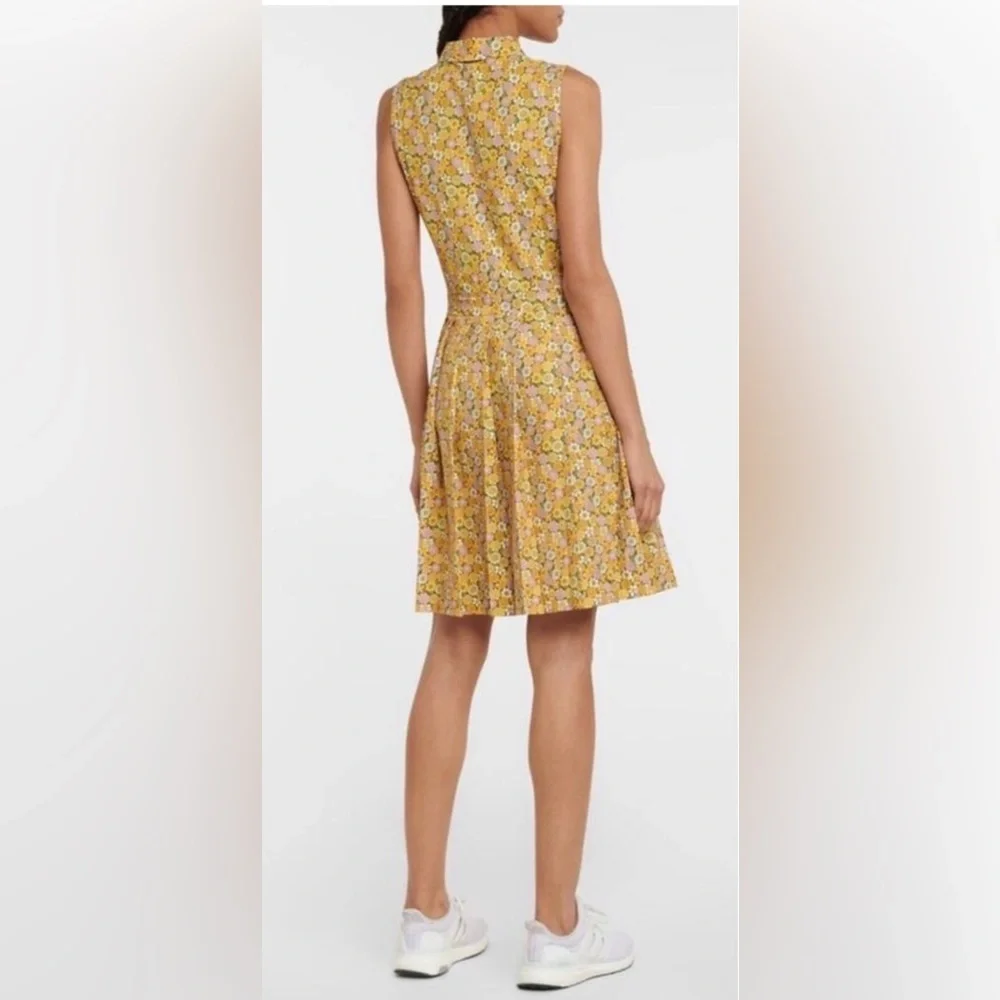 TORY BURCH PRINTED PERFORMANCE PLEATED GOLF DRESS M